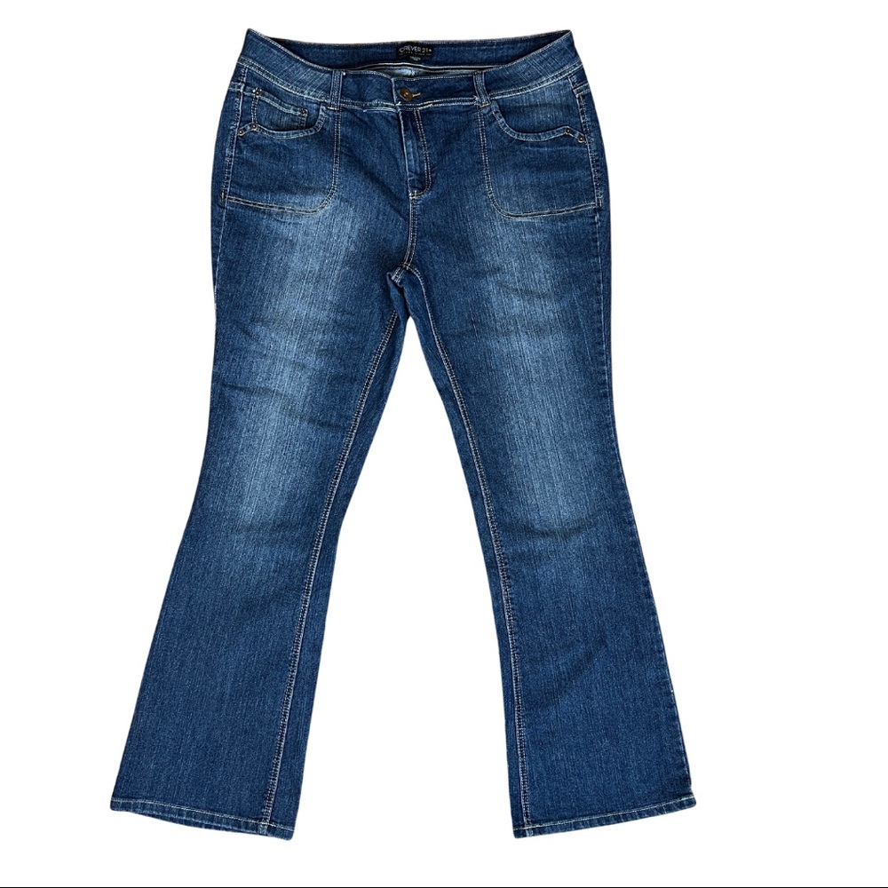 Forever 21 Plus Size 18 Boot Cut Blue Jean With Stretch